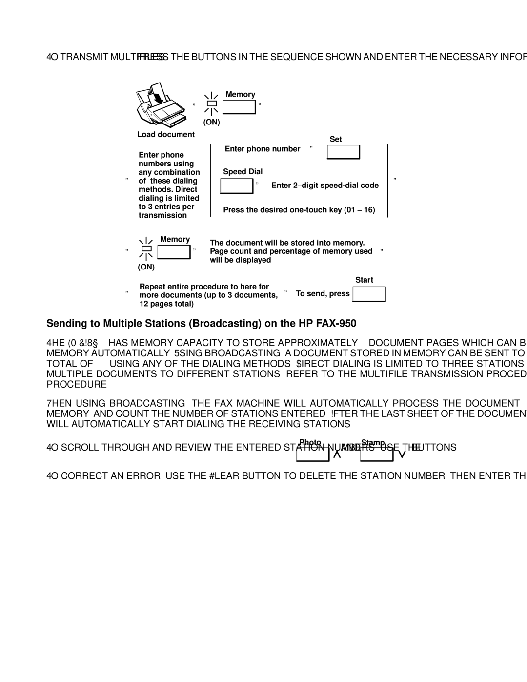 HP FAX-700 manual Sending to Multiple Stations Broadcasting on the HP FAX-950 