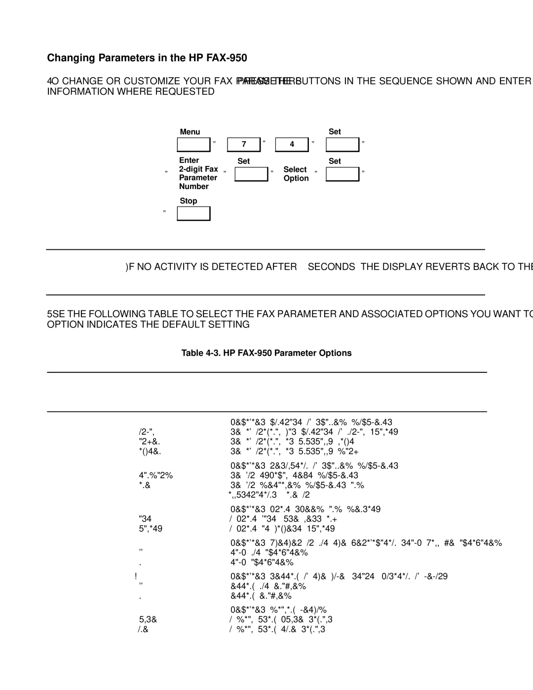 HP FAX-700 manual Changing Parameters in the HP FAX-950, Stamp 