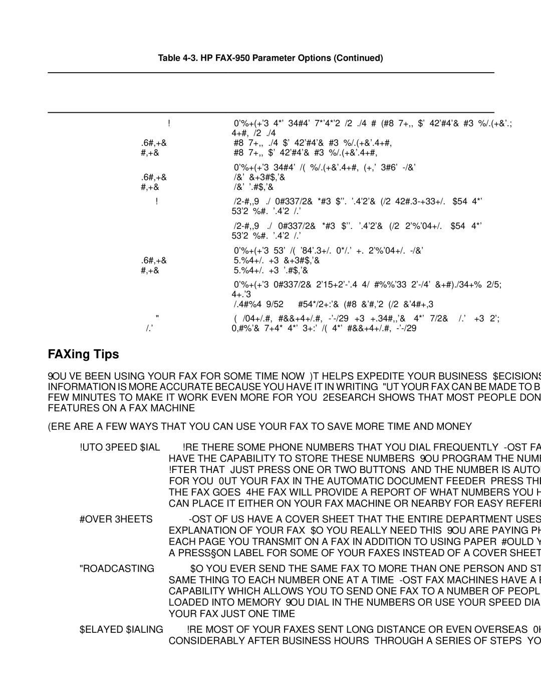 HP FAX-700 manual FAXing Tips, Parameter 