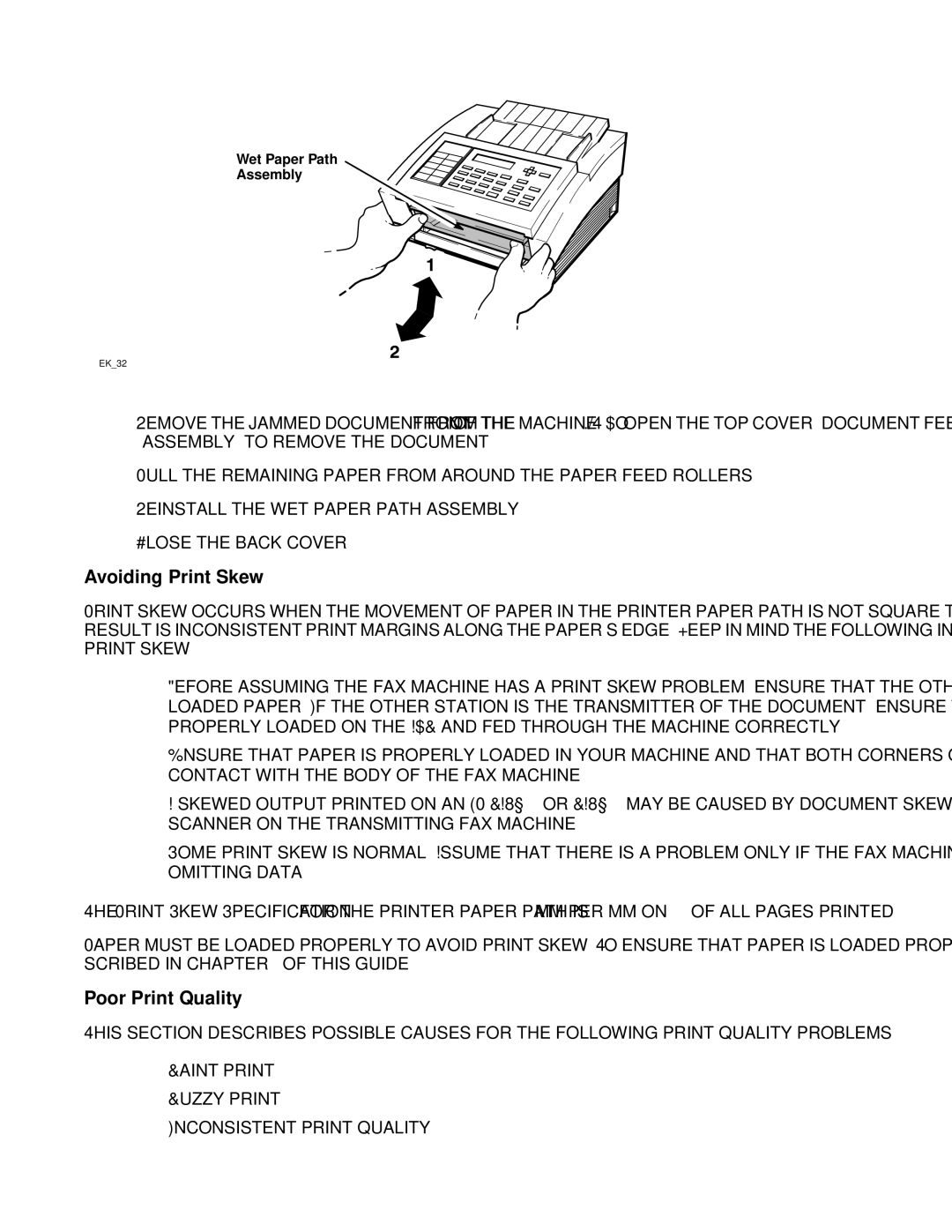 HP FAX-700 manual Avoiding Print Skew, Poor Print Quality 