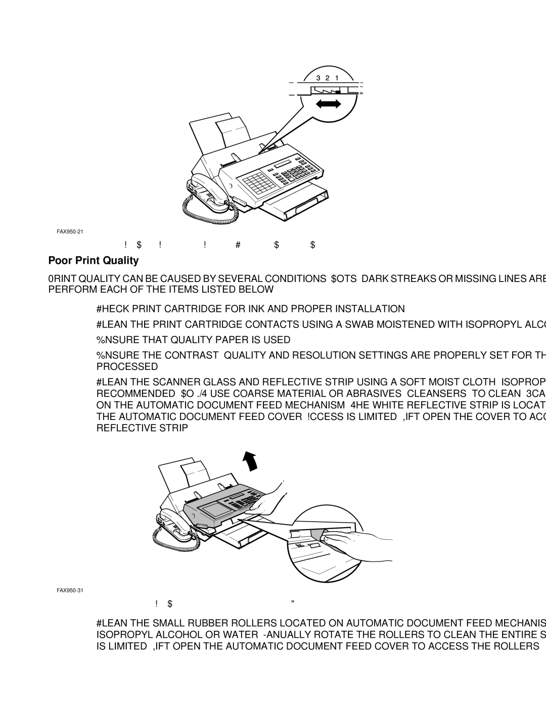 HP FAX-700 manual $6. Cleaning the Scanner Glass and Reflective Strip 