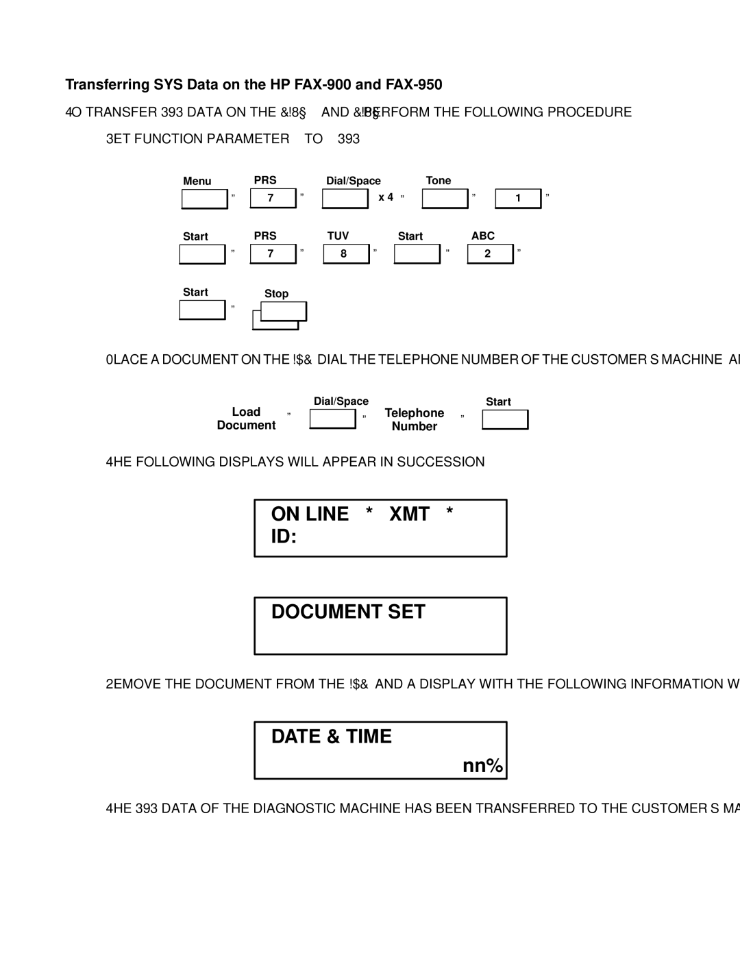 HP FAX-700 manual Transferring SYS Data on the HP FAX-900 and FAX-950 