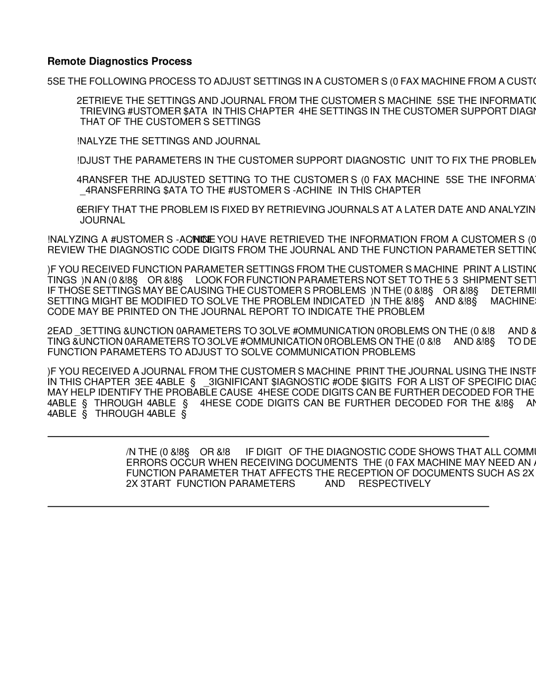 HP FAX-700 manual Remote Diagnostics Process, Example 