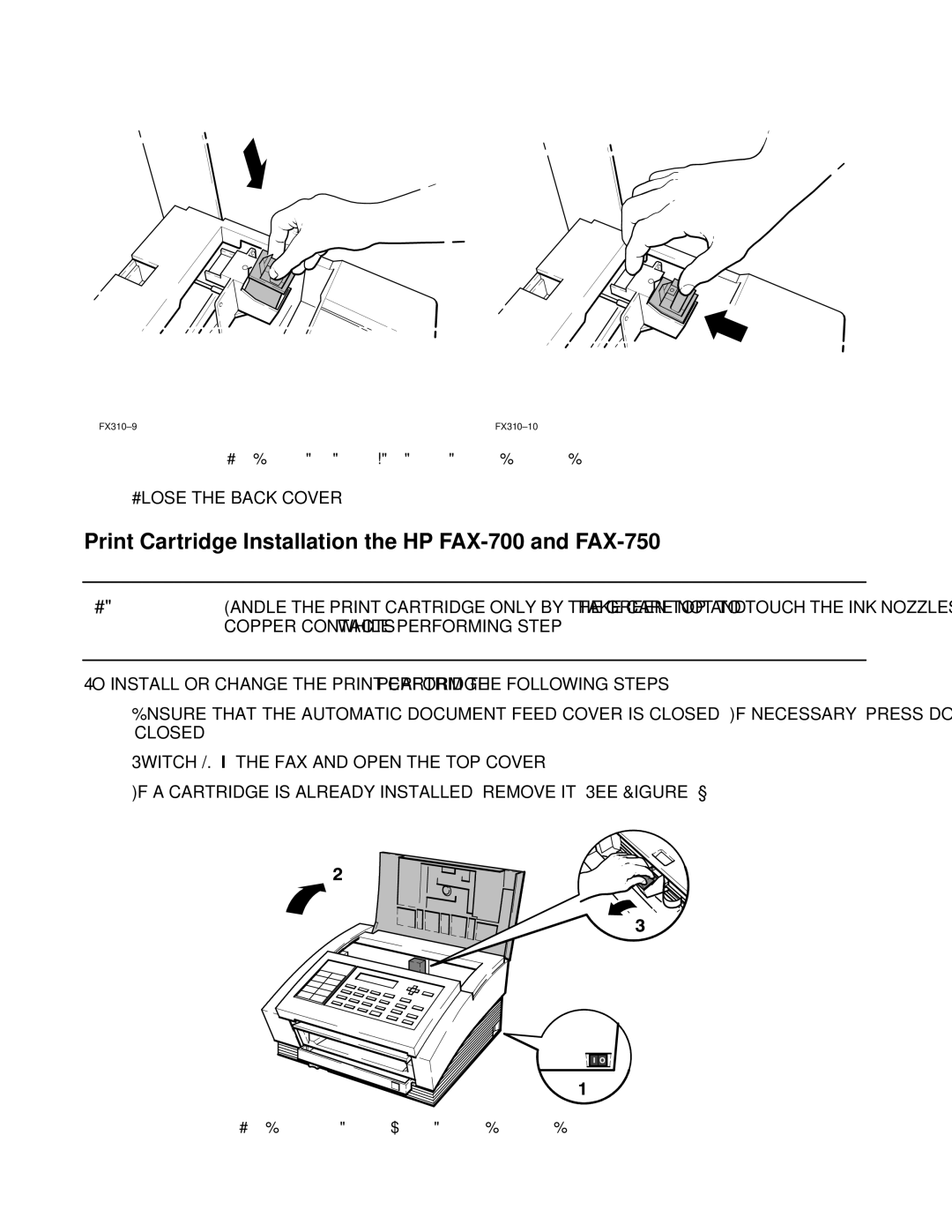 HP manual Print Cartridge Installation the HP FAX-700 and FAX-750 