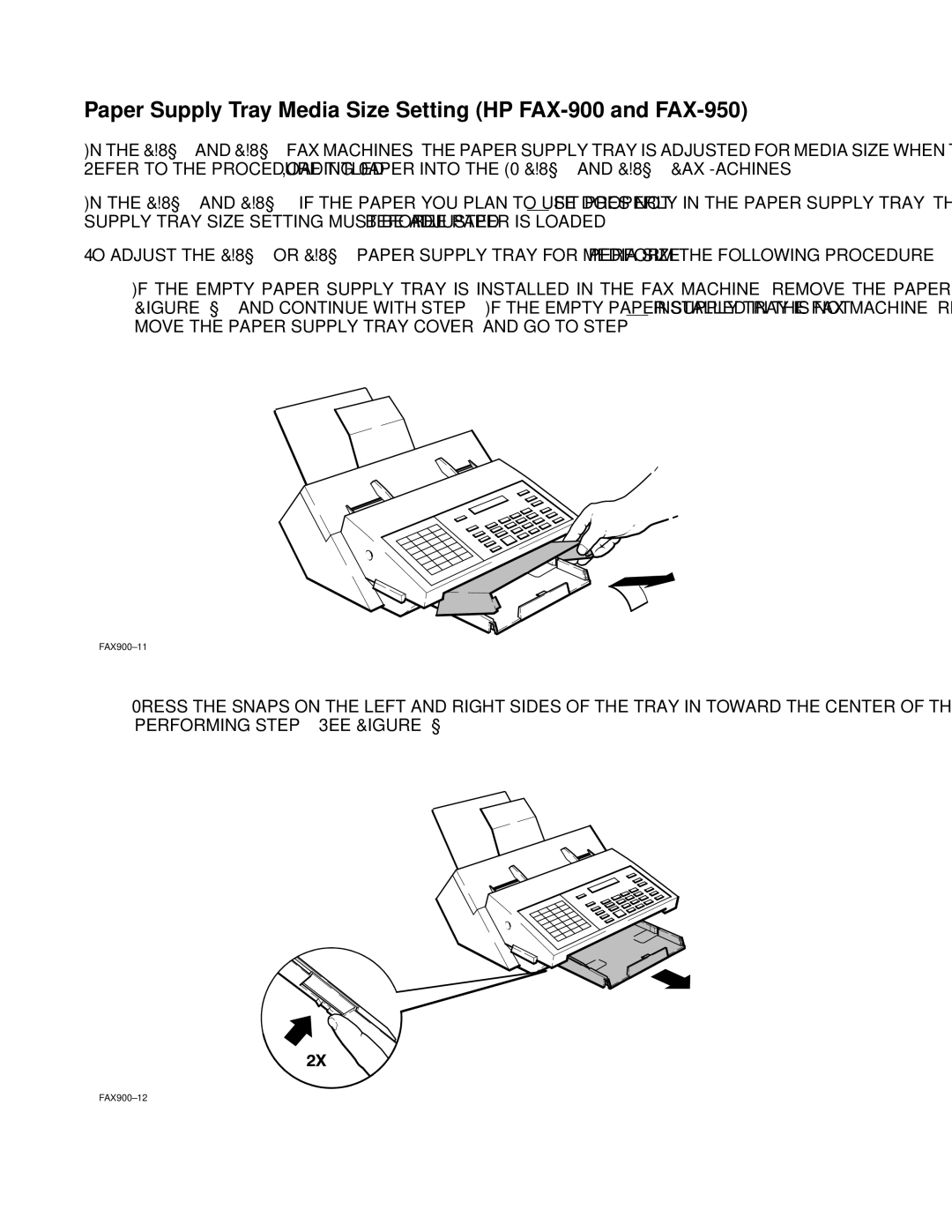 HP FAX-700 manual Paper Supply Tray Media Size Setting HP FAX-900 and FAX-950, Removing the Paper Supply Cover 