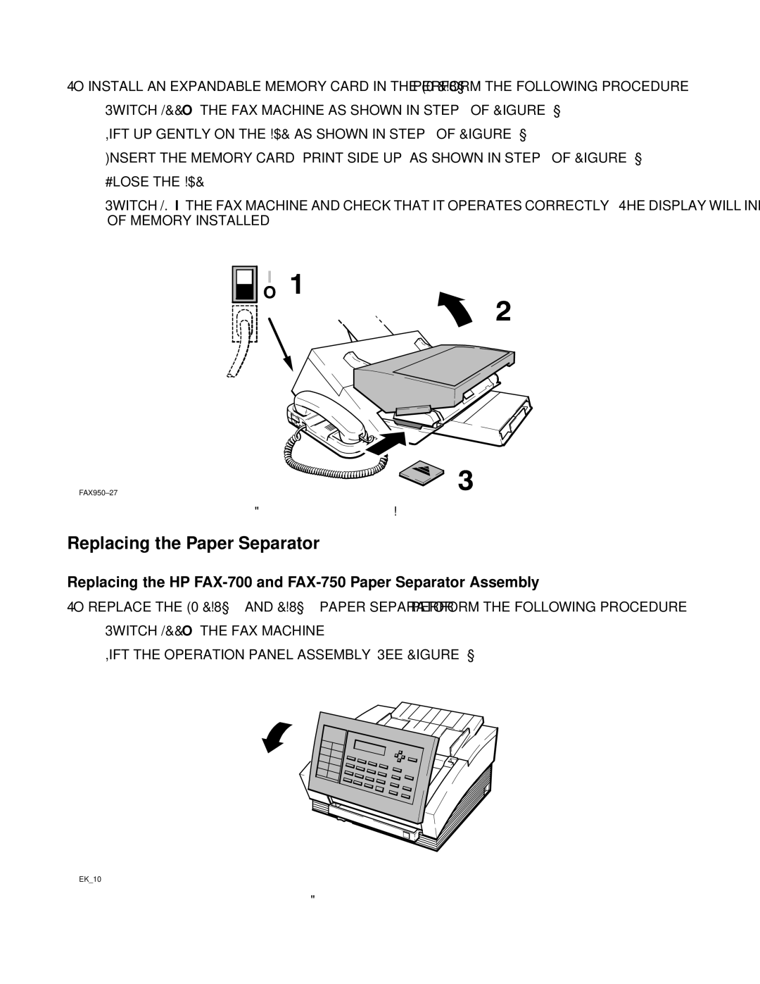 HP FAX-700 manual Replacing the Paper Separator, Installing the Expandable Memory Card 