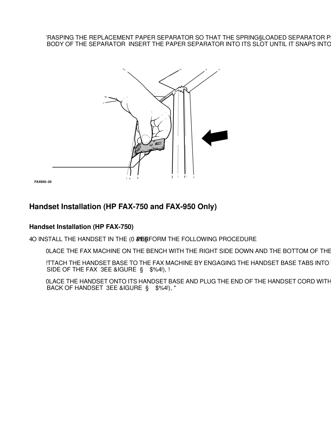 HP FAX-700 manual Handset Installation HP FAX-750 and FAX-950 Only 