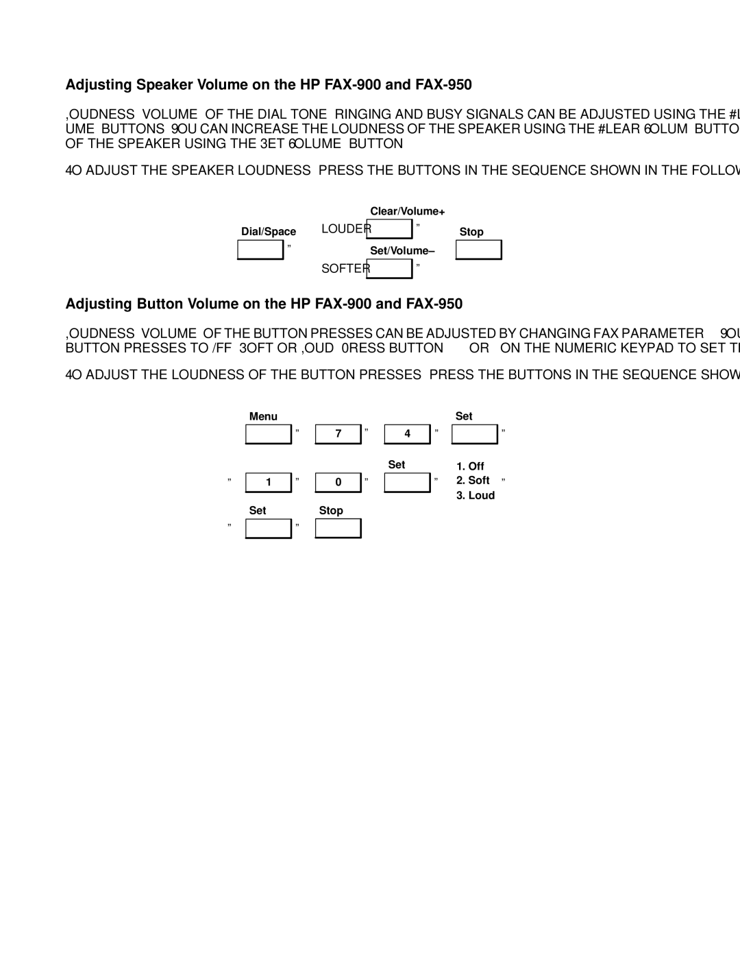 HP FAX-700 Adjusting Speaker Volume on the HP FAX-900 and FAX-950, Adjusting Button Volume on the HP FAX-900 and FAX-950 