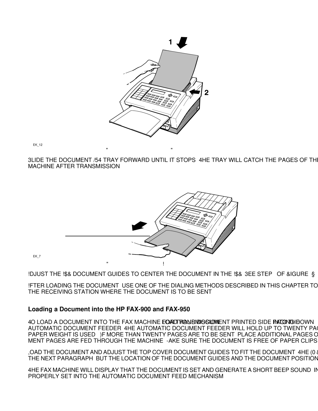 HP FAX-700 manual Loading a Document into the HP FAX-900 and FAX-950, Loading a Document into the HP FAX700 