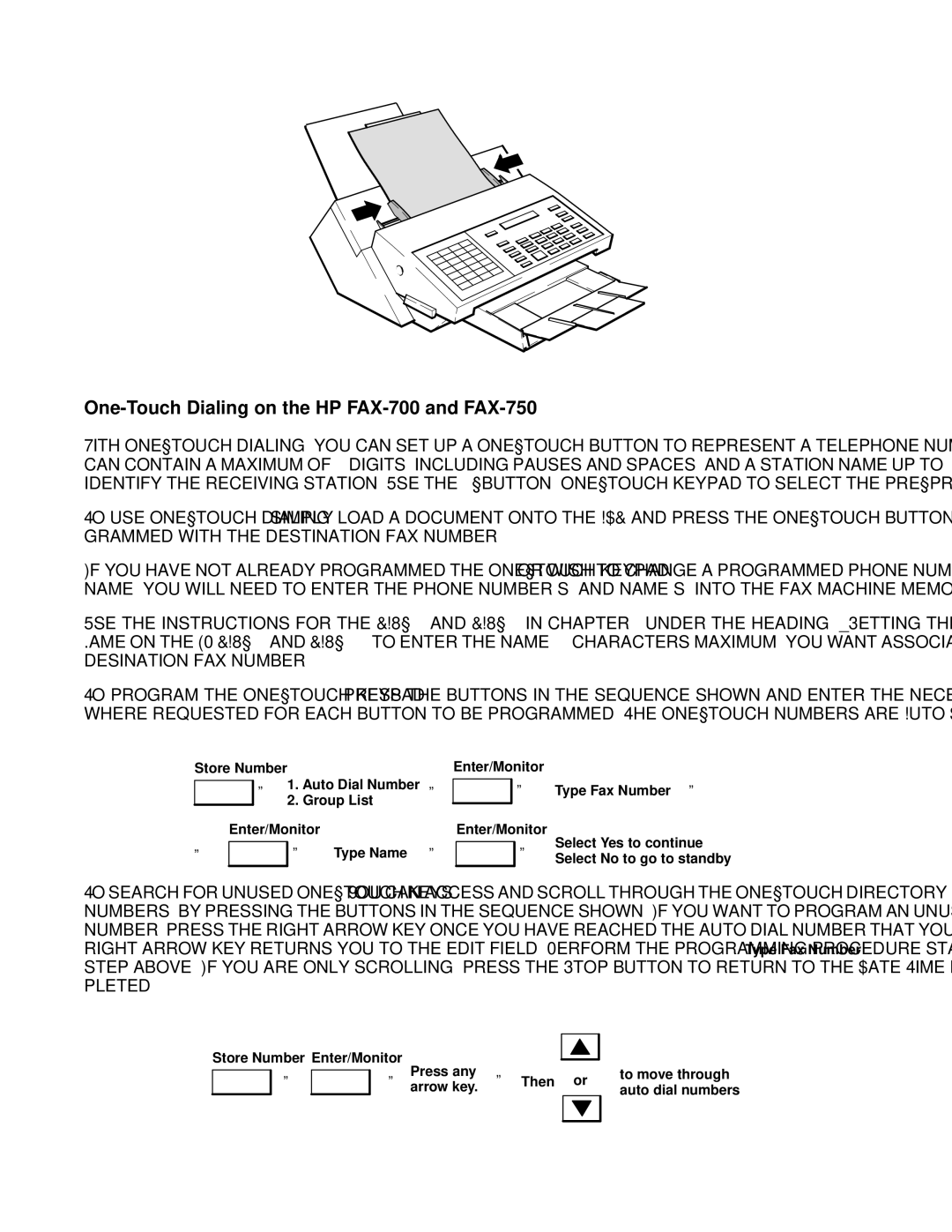 HP manual One-Touch Dialing on the HP FAX-700 and FAX-750 