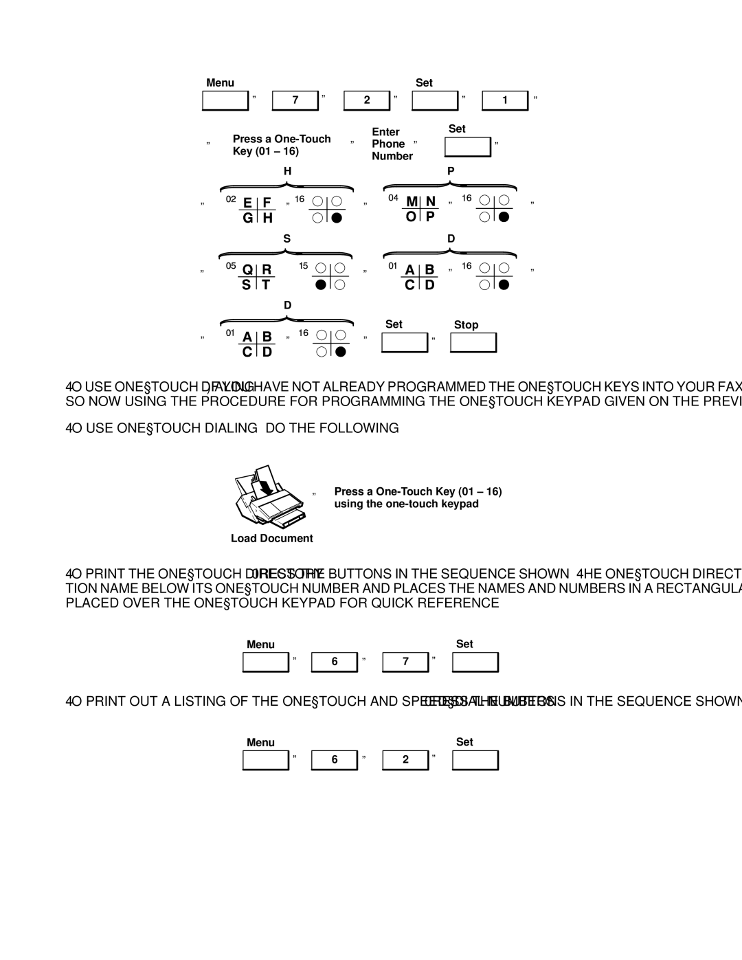 HP FAX-700 manual Menu Press a One-Touch 