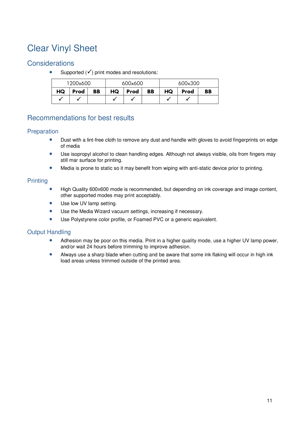 HP FB950 manual Clear Vinyl Sheet 