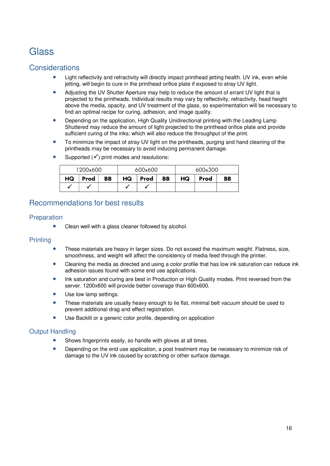 HP FB950 manual Glass 