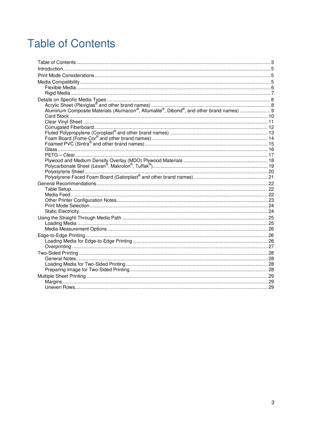 HP FB950 manual Table of Contents 