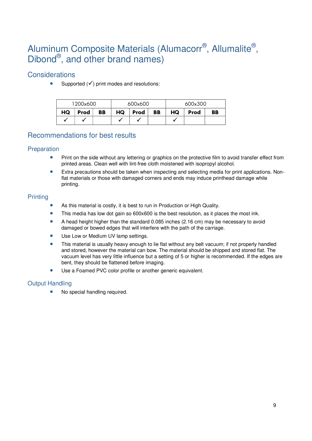 HP FB950 manual ∙ No special handling required 