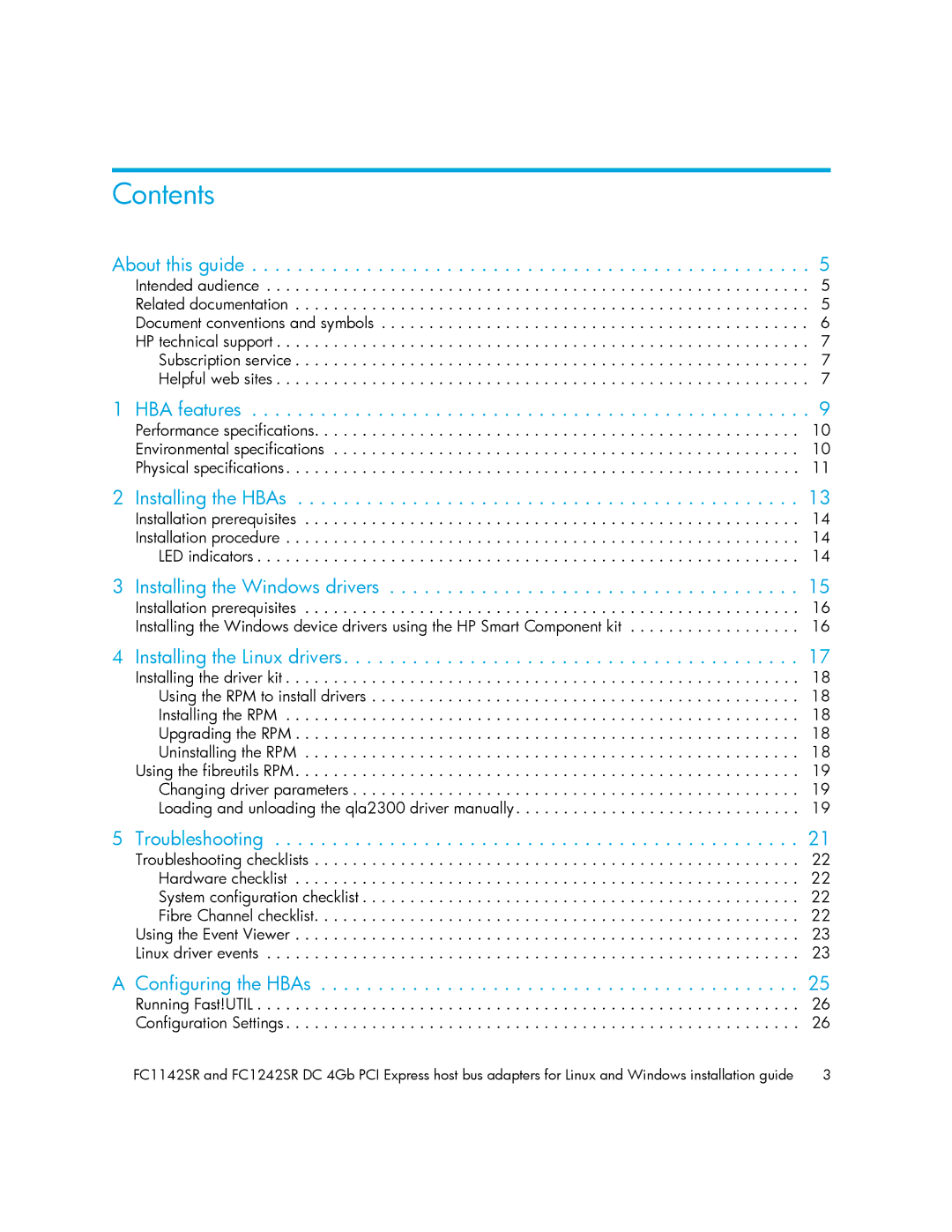 HP FC1142SR, FC1242SR manual Contents 