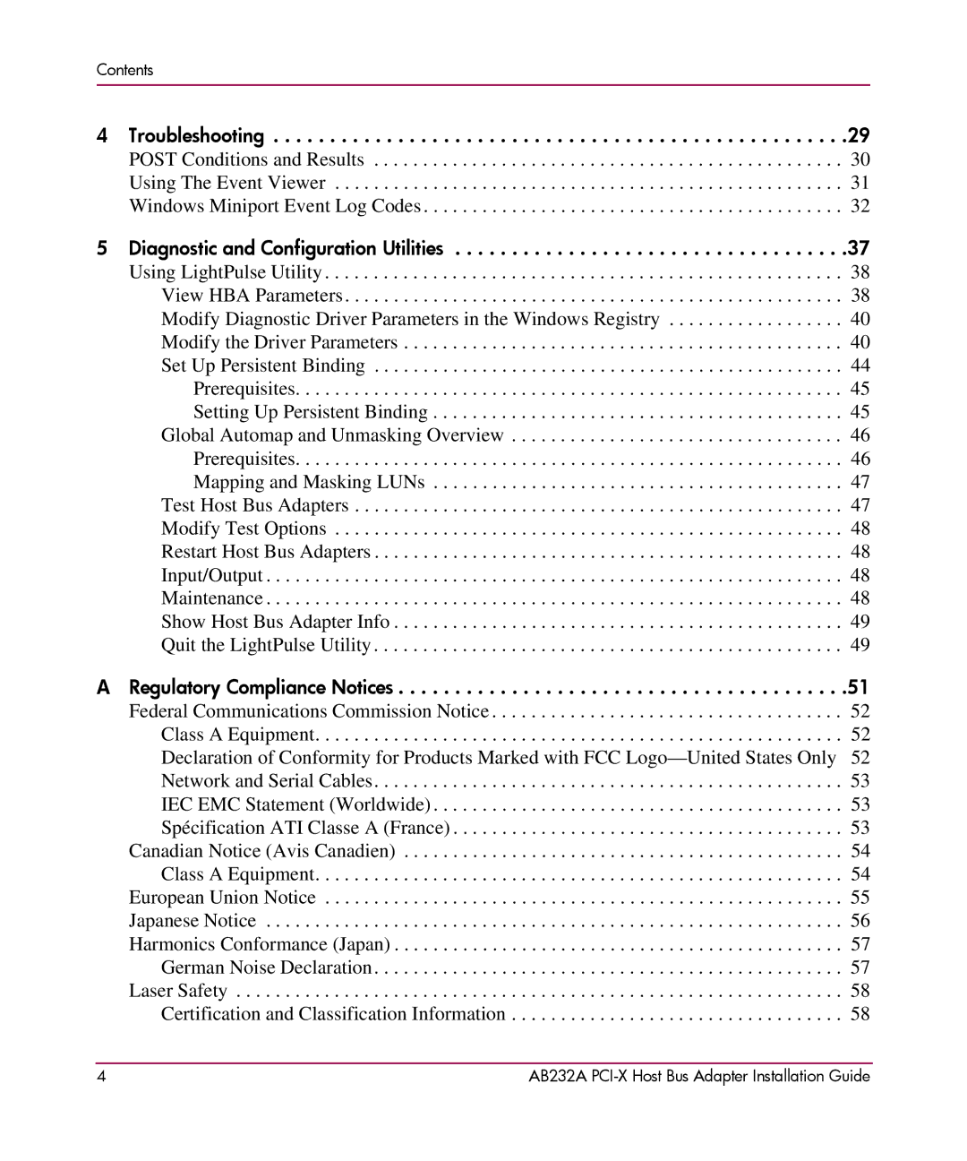 HP FCA2404 AB232A AB232A manual Troubleshooting 