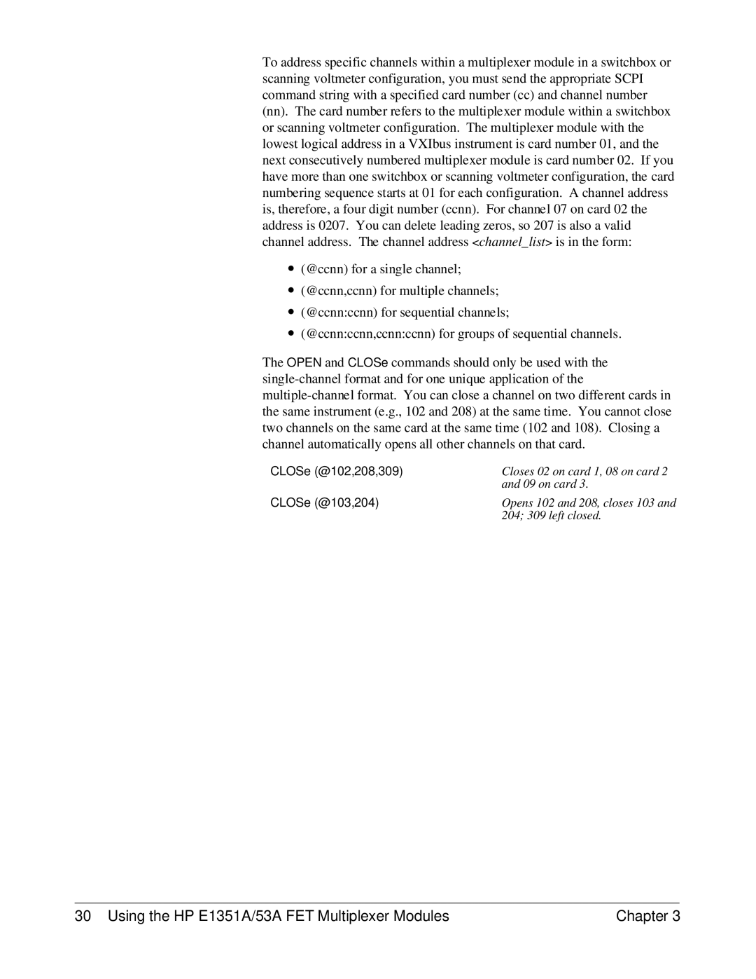 HP FET MULTIPLEXER E1351A/53A manual Using the HP E1351A/53A FET Multiplexer Modules Chapter 