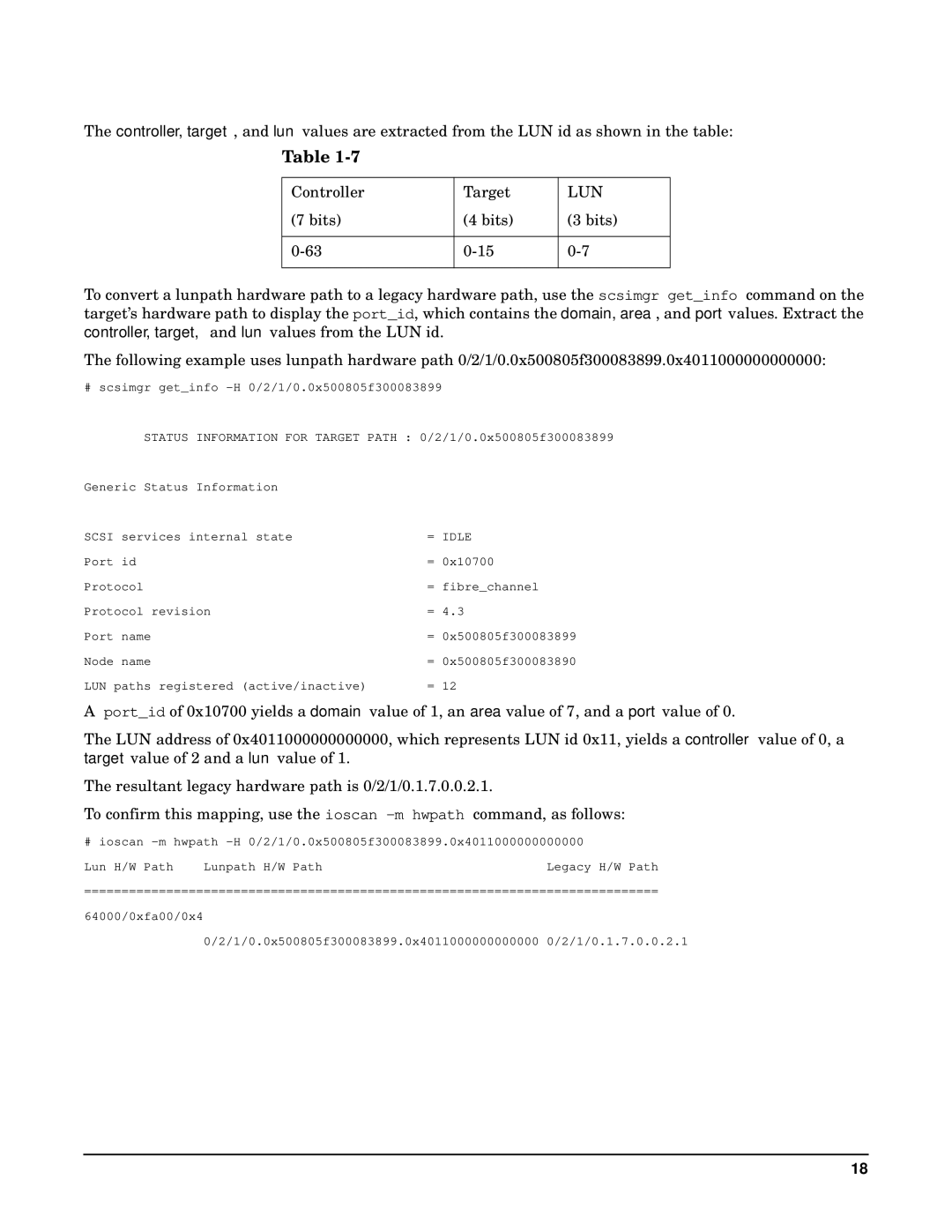 HP Fibre Channel Host Bus Adapters manual = Idle 