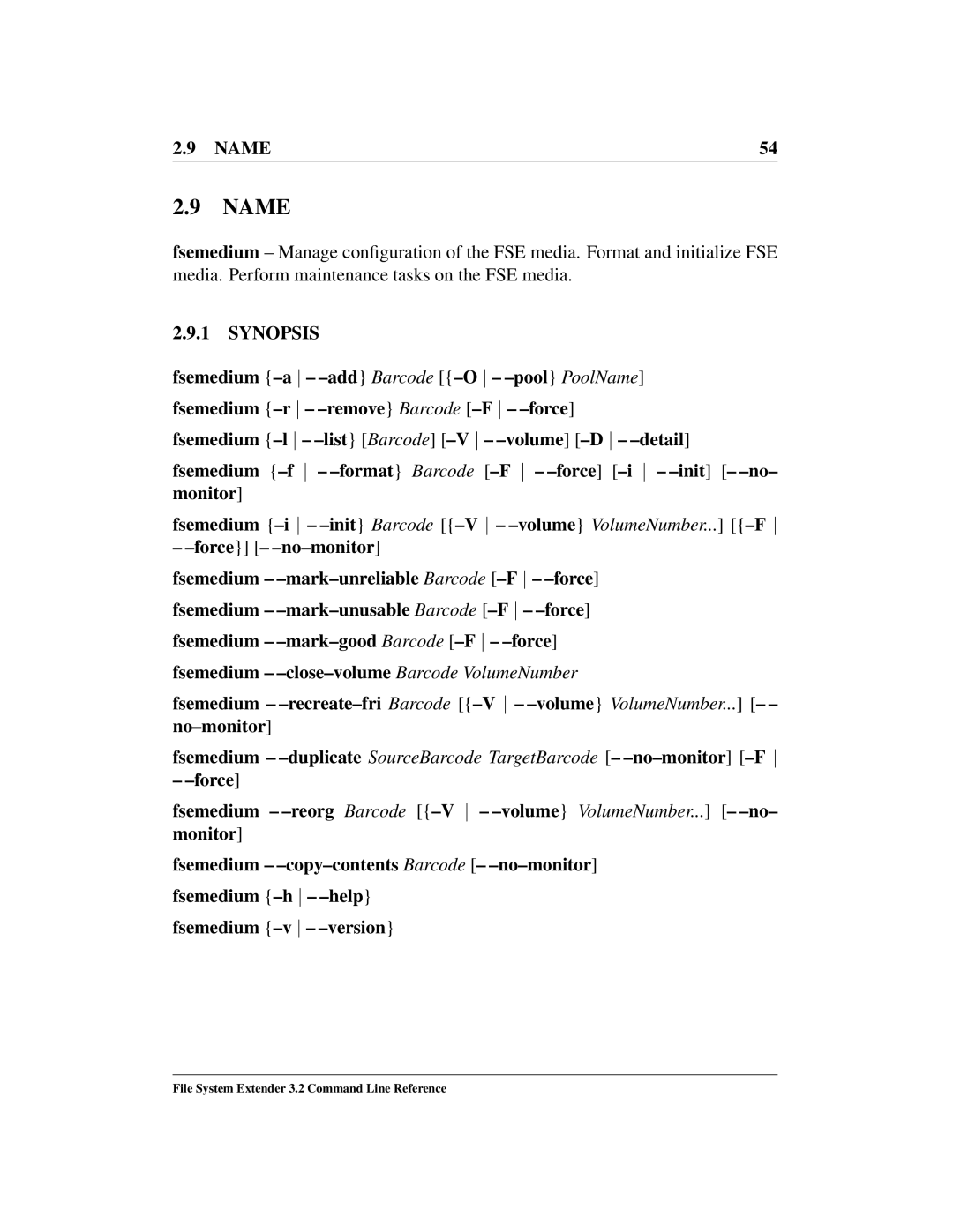 HP File System Extender (FSE) manual Barcode VolumeNumber 