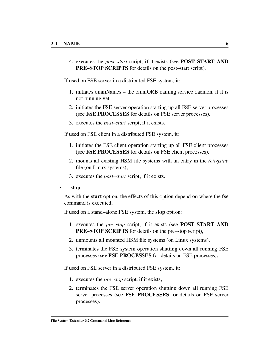 HP File System Extender (FSE) manual Stop 