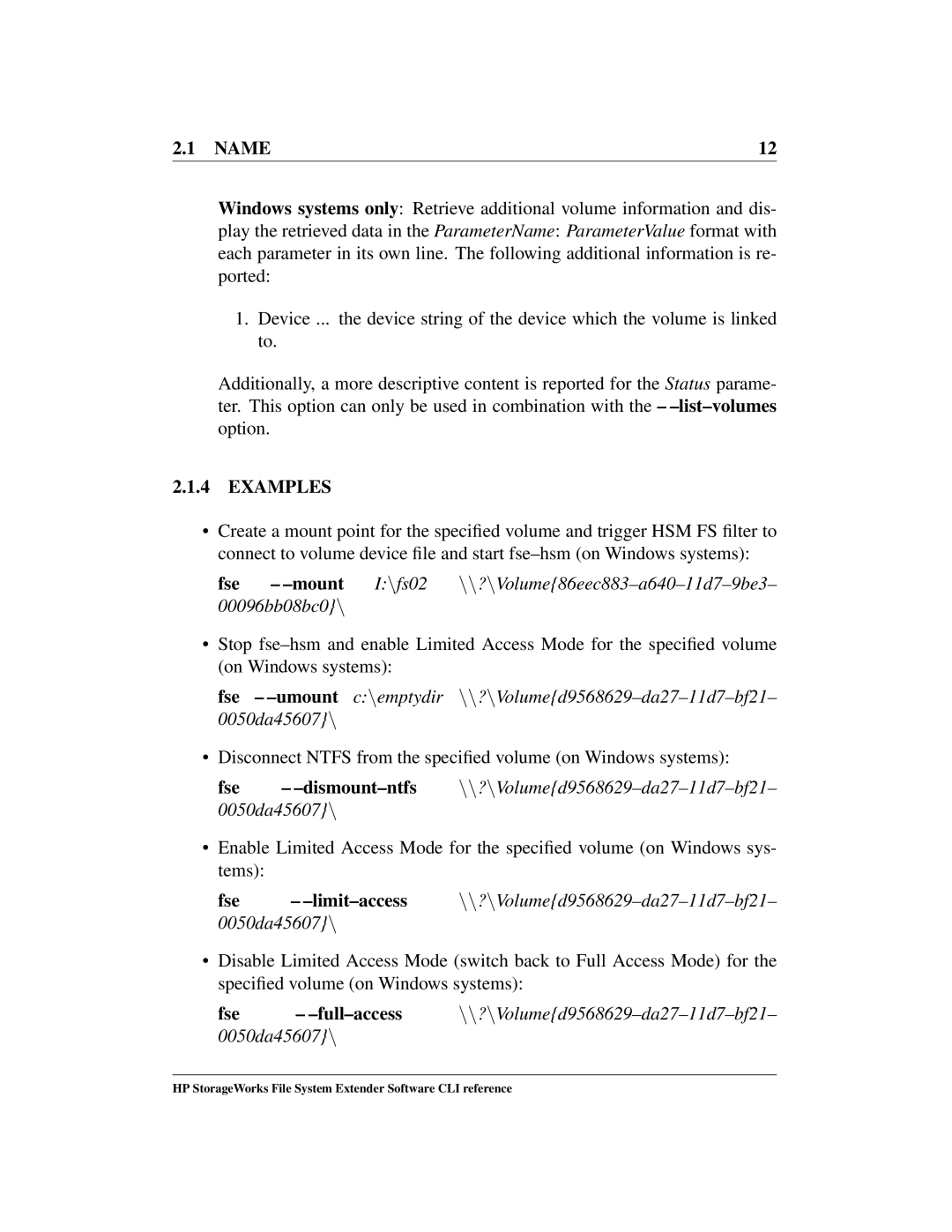 HP File System Extender (FSE) manual Examples, fs02, 0050da45607 