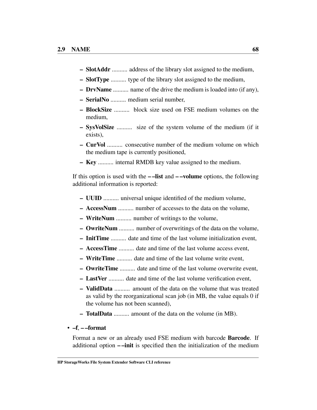 HP File System Extender (FSE) manual Format 