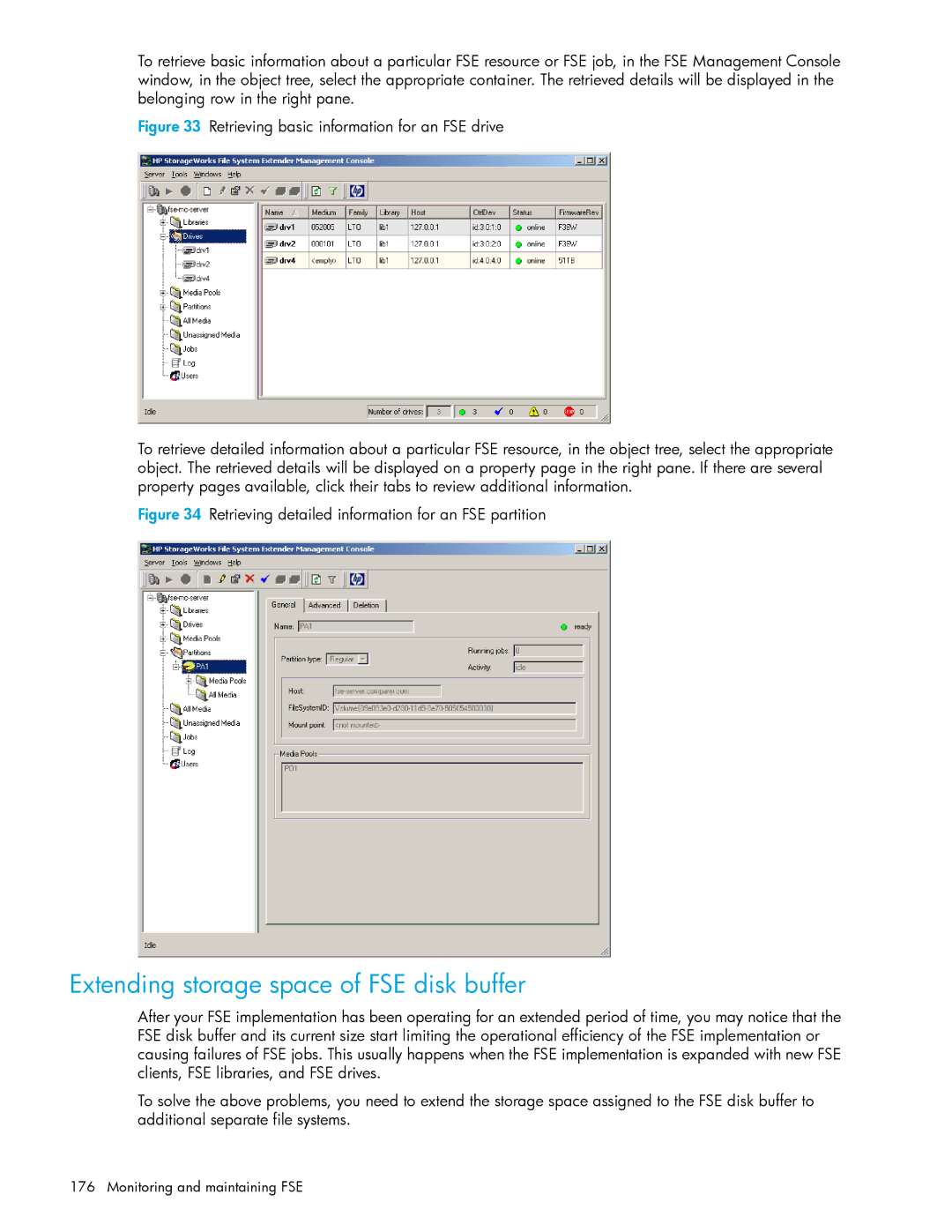 HP File System Extender (FSE) manual Extending storage space of FSE disk buffer 