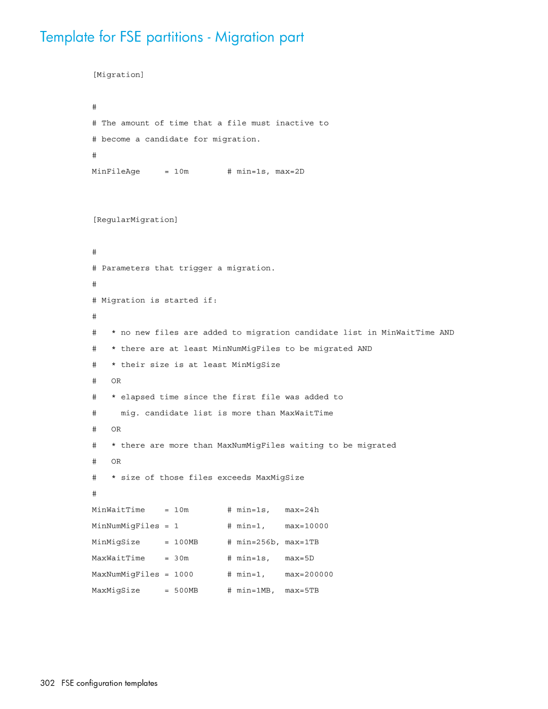 HP File System Extender (FSE) manual Template for FSE partitions Migration part 