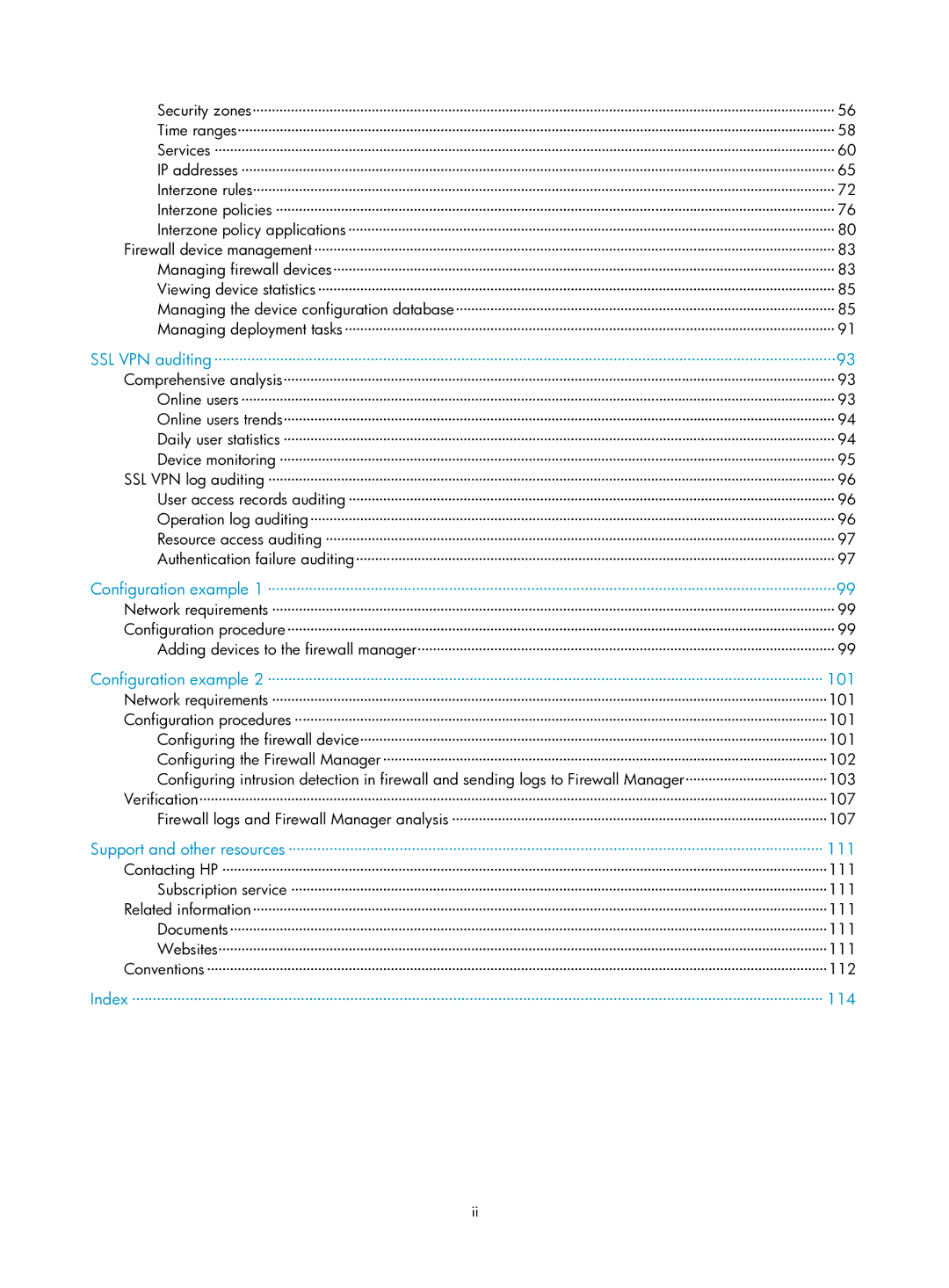 HP Firewall manual 