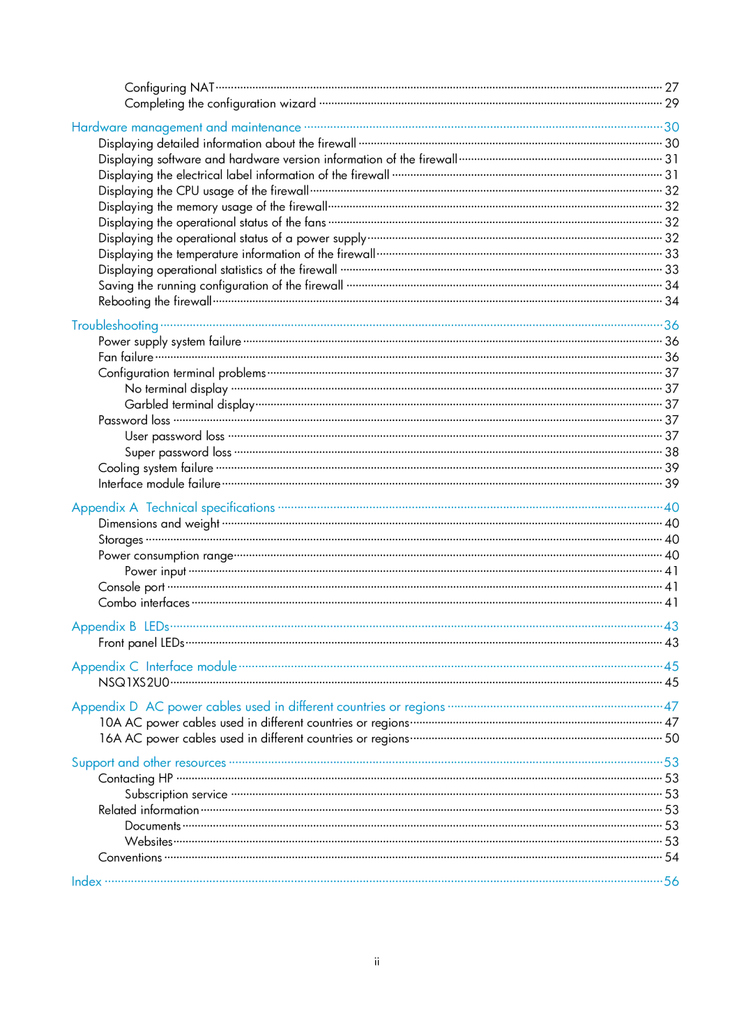 HP Firewall manual 