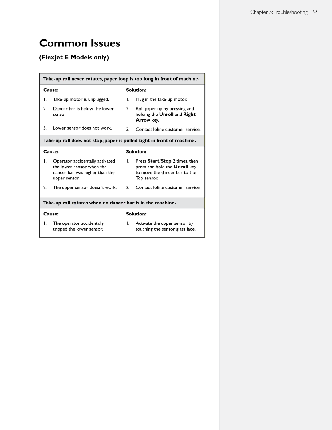 HP StudioJet manual Common Issues, FlexJet E Models only 