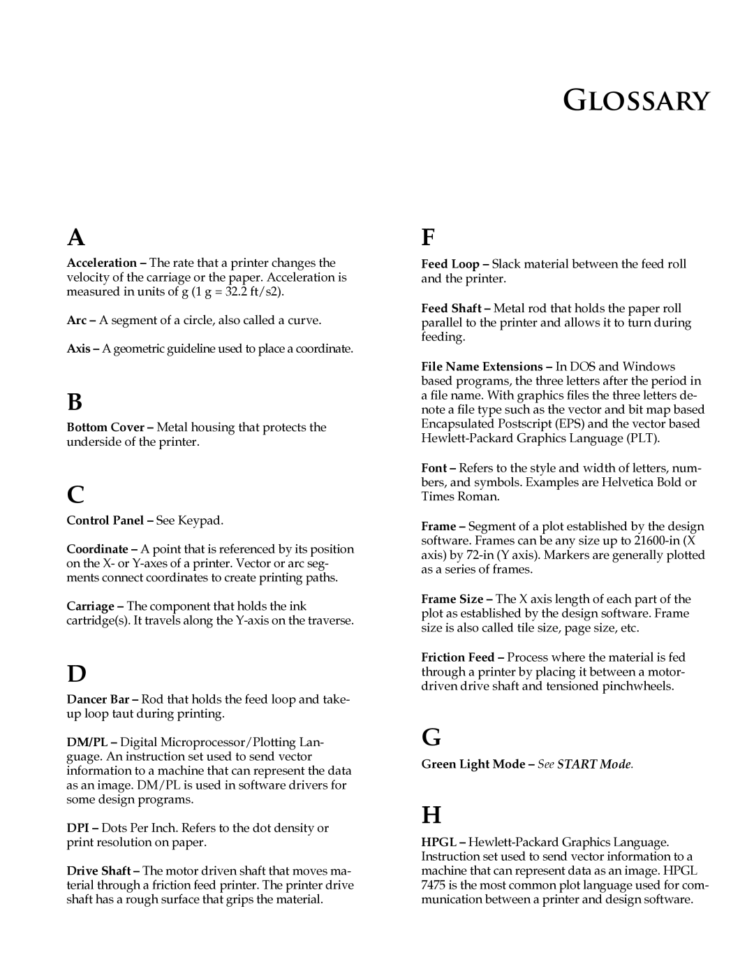 HP StudioJet, FlexJet E manual Glossary 