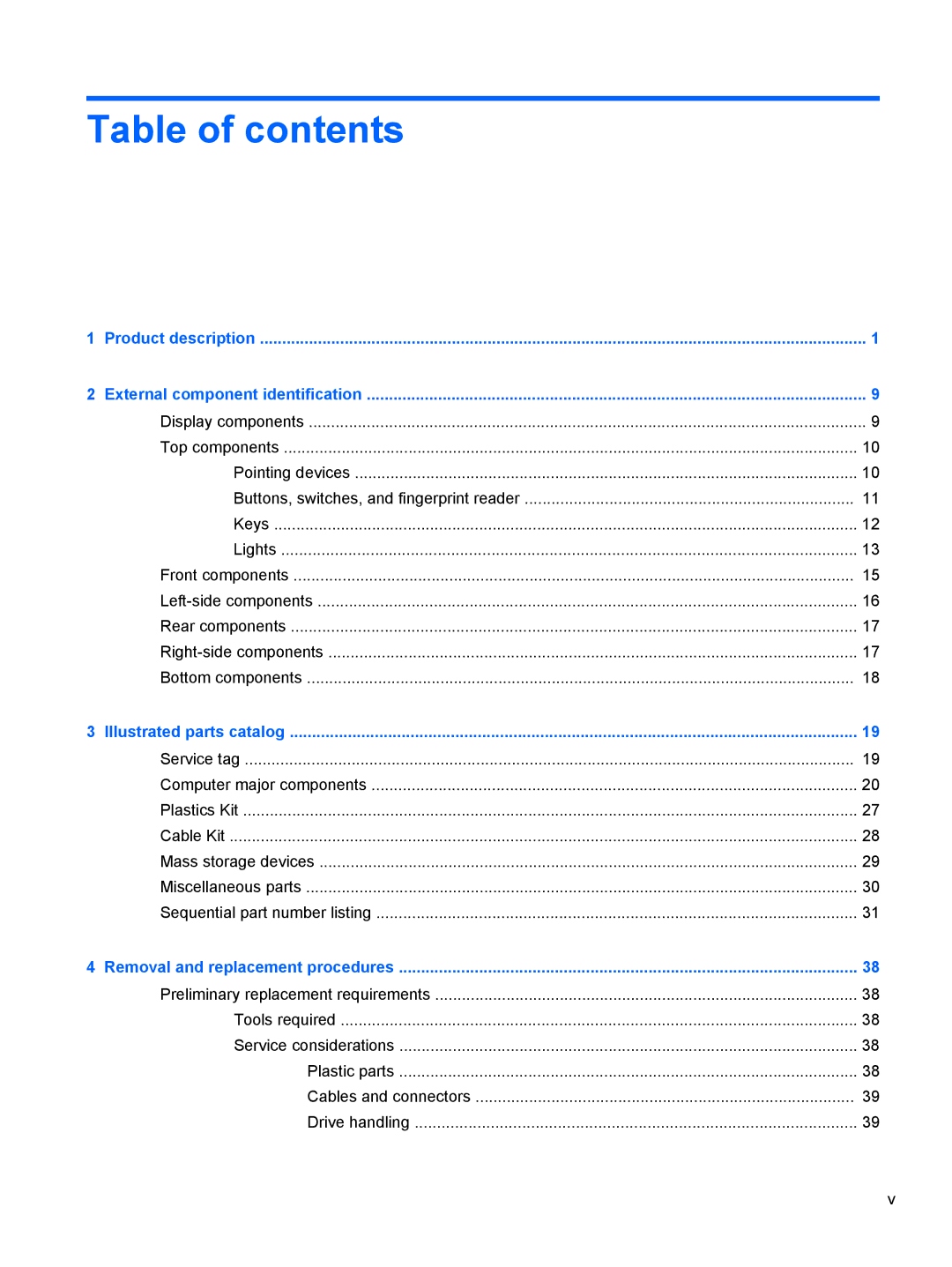 HP FN041UAABA manual Table of contents 