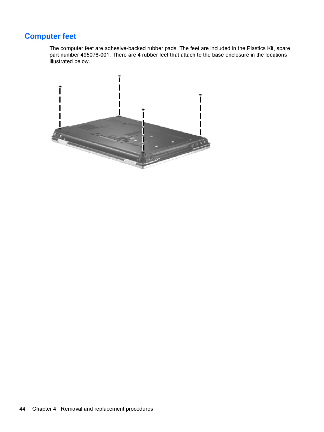 HP FN041UAABA manual Computer feet 