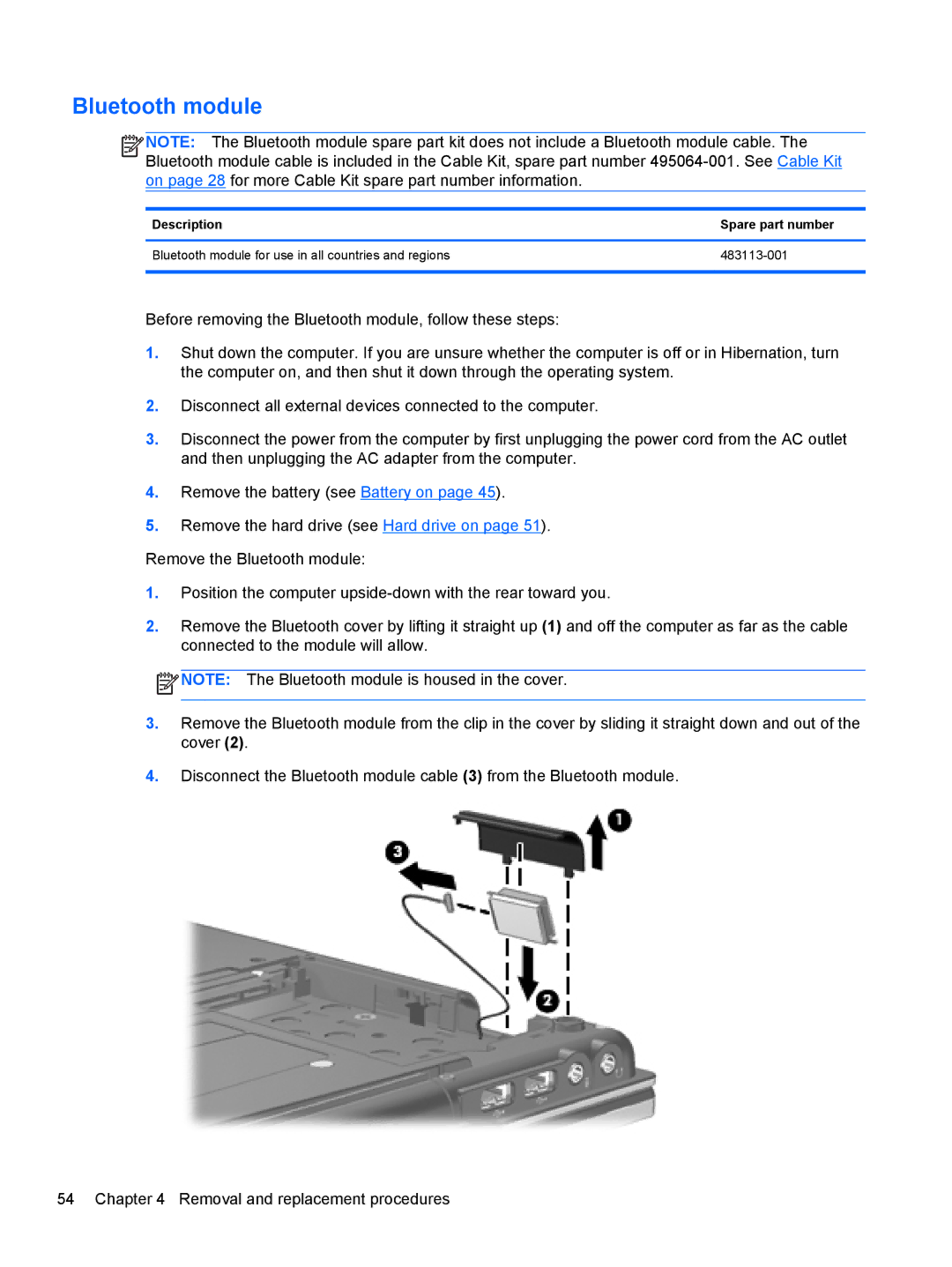 HP FN041UAABA manual Bluetooth module 