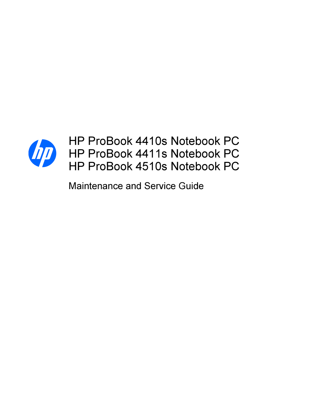 HP 4411S, FN068UTABA, 4410S manual Maintenance and Service Guide 