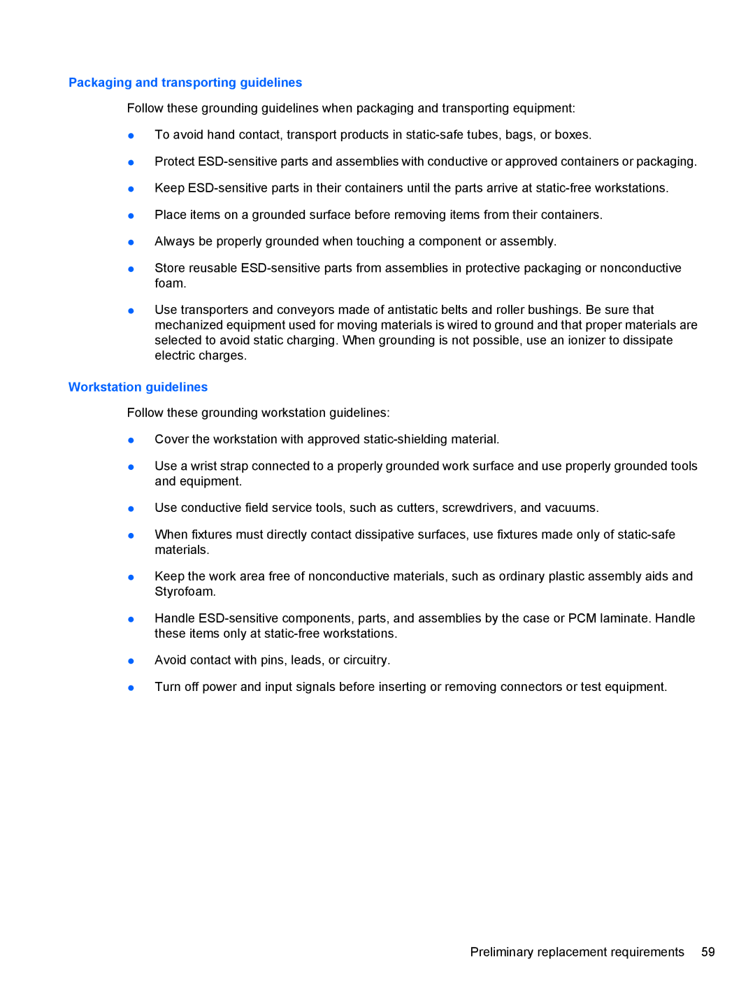 HP 4410S, FN068UTABA, 4411S manual Packaging and transporting guidelines 