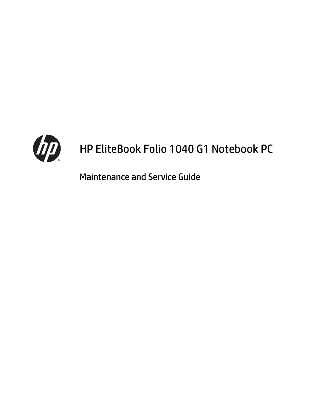 HP manual HP EliteBook Folio 1040 G1 Notebook PC 