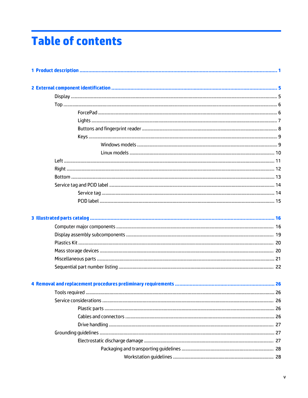 HP Folio 1040 G1 manual Table of contents 