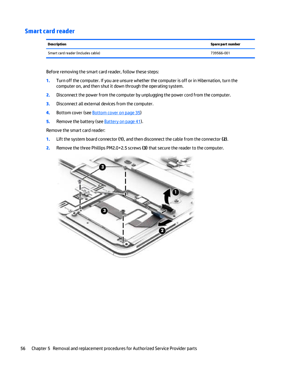 HP Folio 1040 G1 manual Smart card reader 