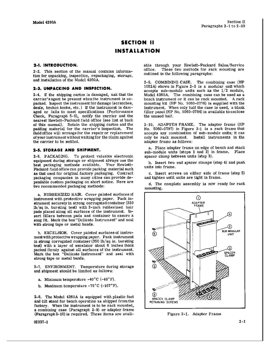 HP Food Warmer 4260A manual 