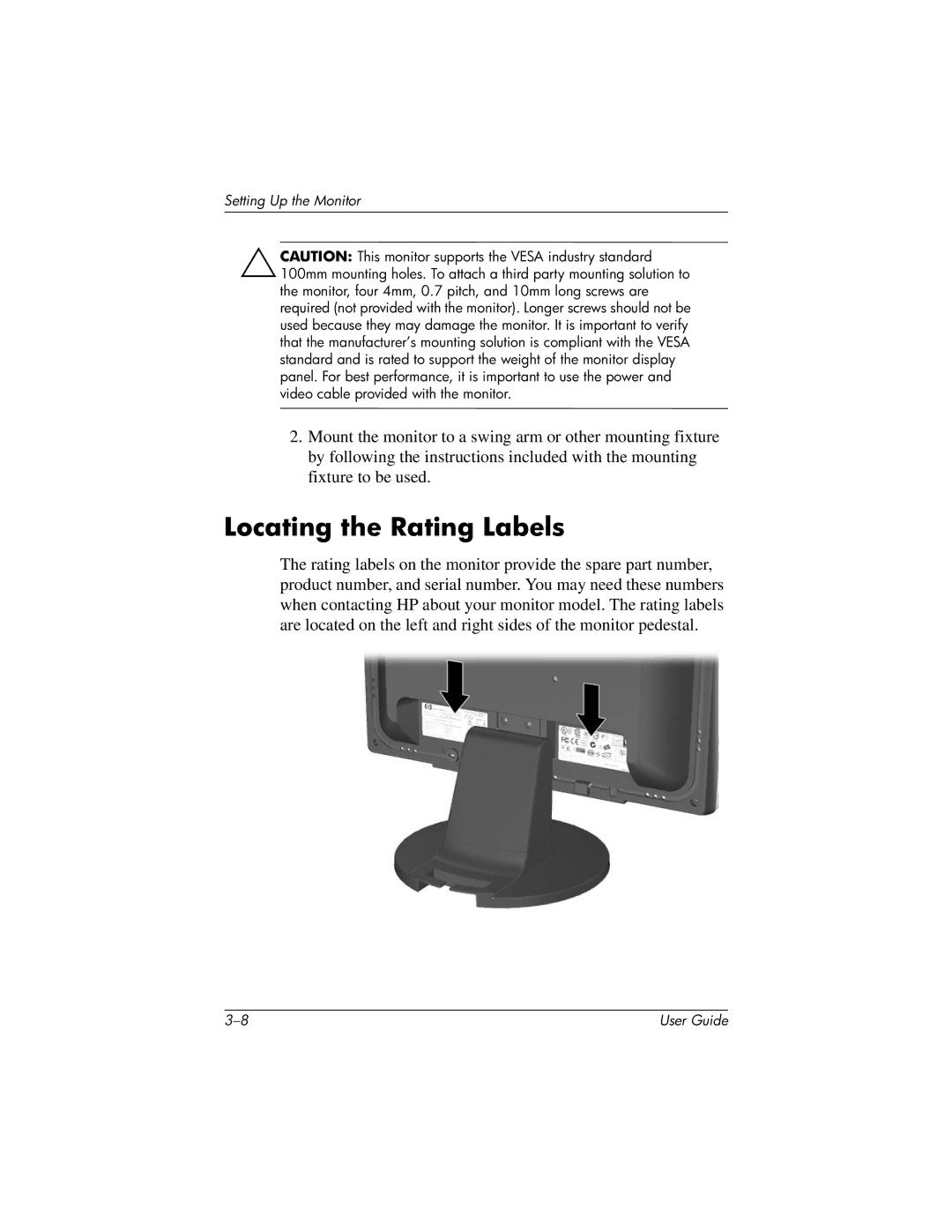 HP FP 1906, 1706 manual Locating the Rating Labels 