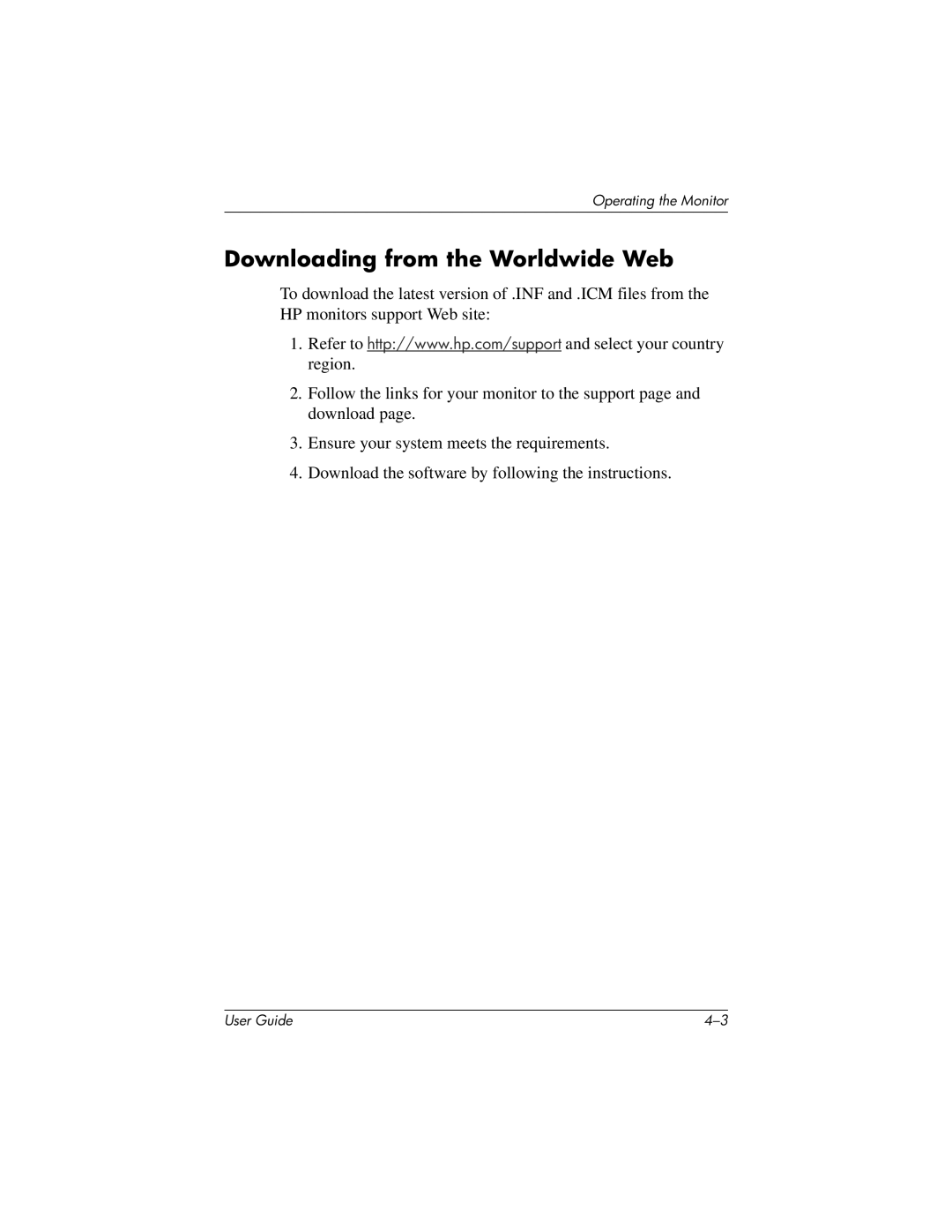 HP 1706, FP 1906 manual Downloading from the Worldwide Web 