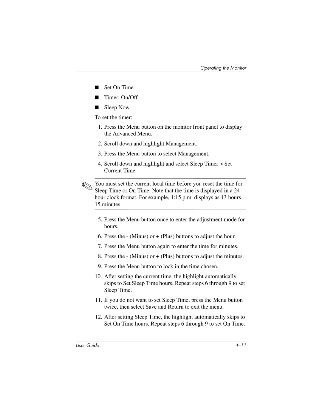 HP 1706, FP 1906 manual Operating the Monitor 