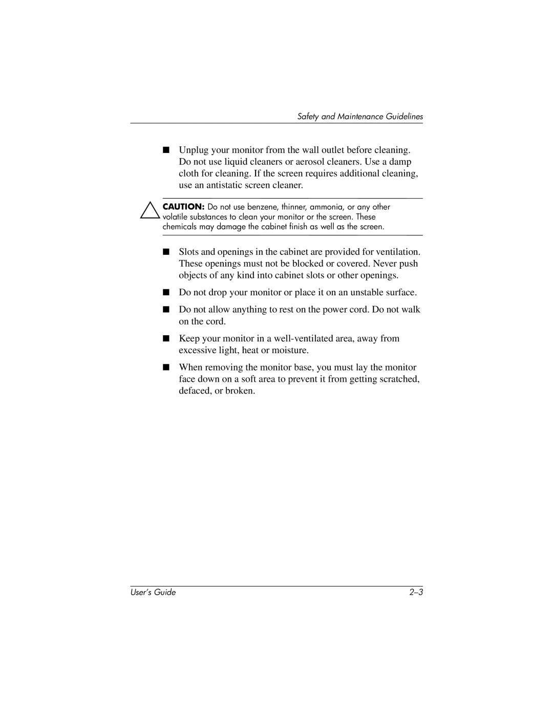 HP FP7317, FP15 manual Safety and Maintenance Guidelines 