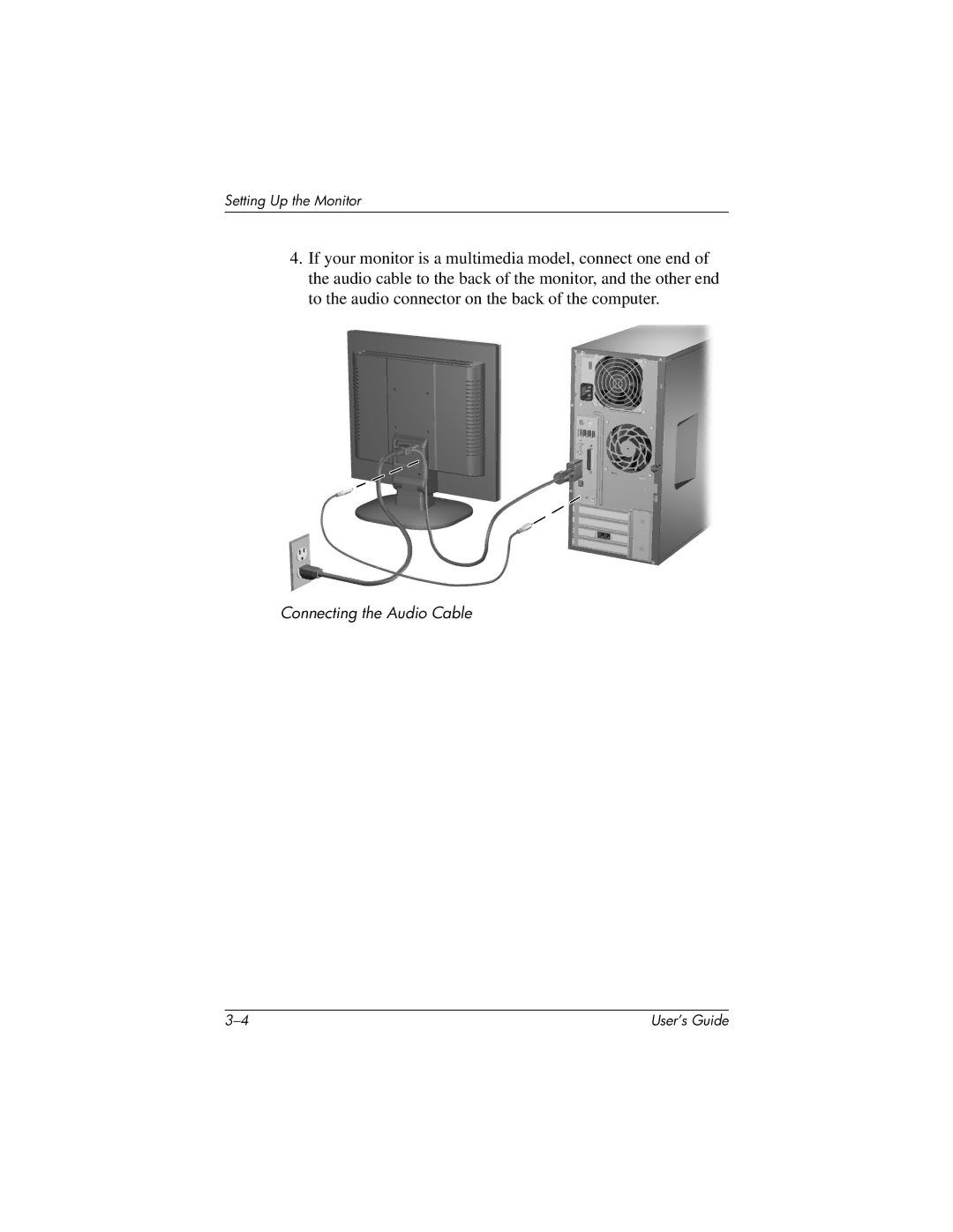 HP FP15, FP7317 manual Connecting the Audio Cable 