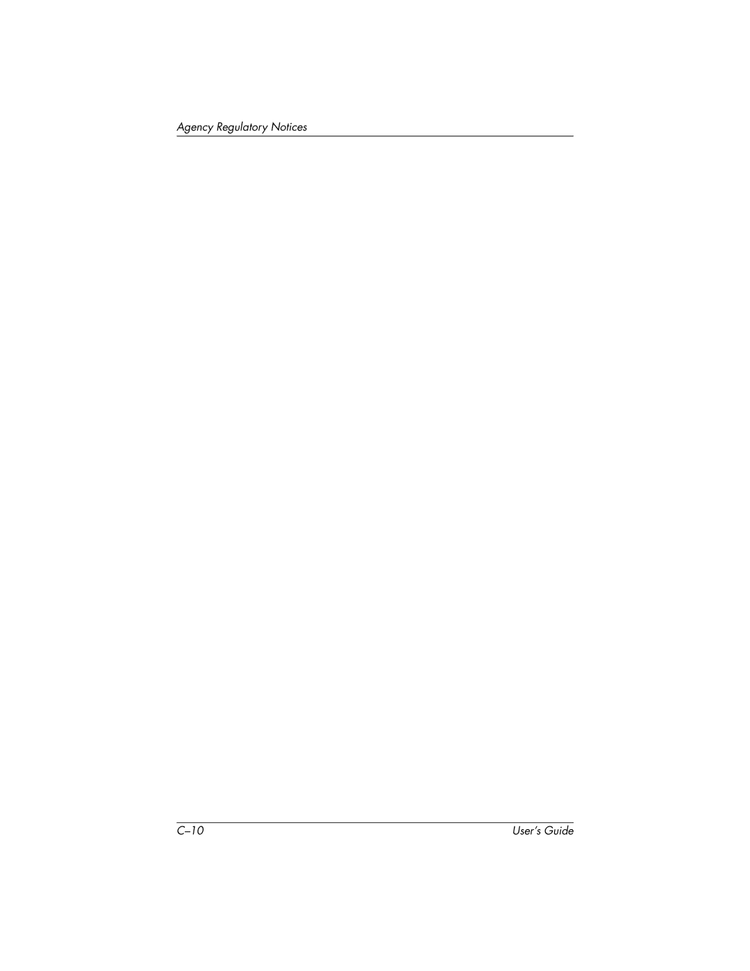 HP FP9419 manual Agency Regulatory Notices 