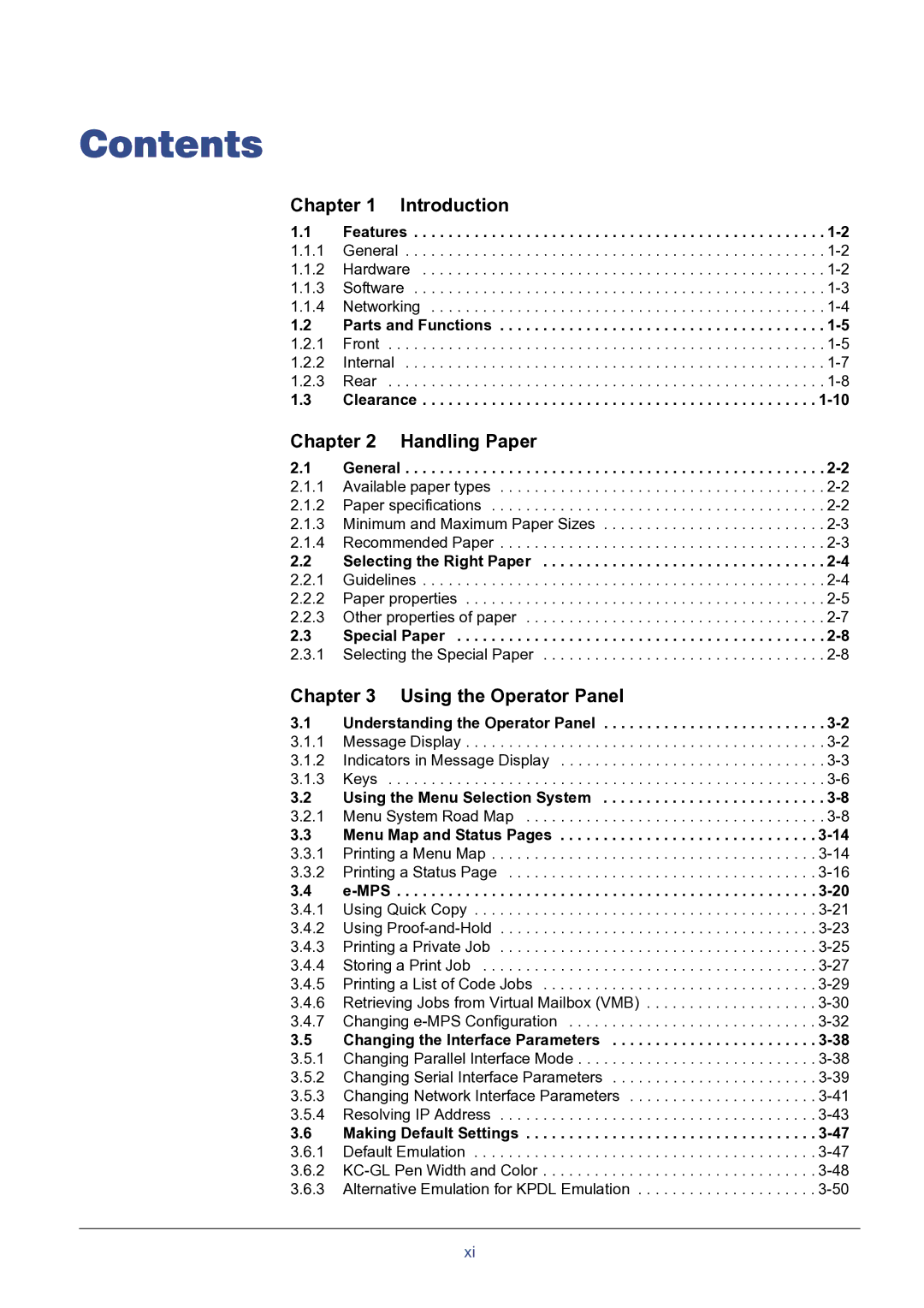 HP FS-8000C manual Contents 