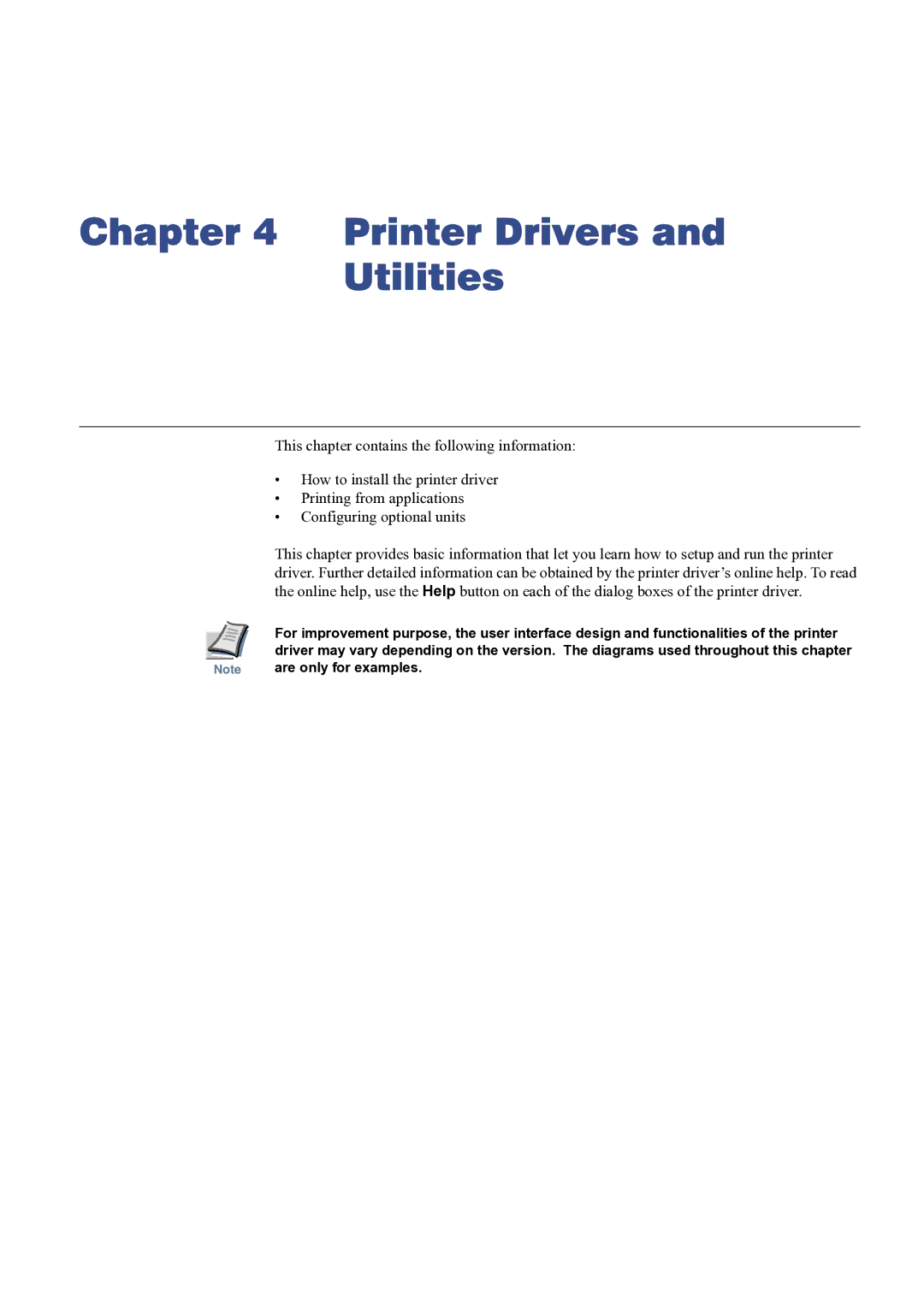 HP FS-8000C manual Printer Drivers Utilities, Are only for examples 